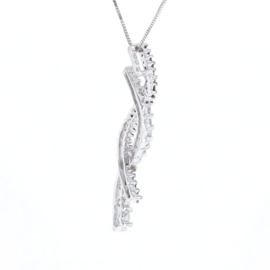 Ribbon Necklace With Black and White Diamonds