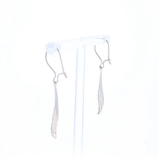Sterling Silver Wire Feather Earrings