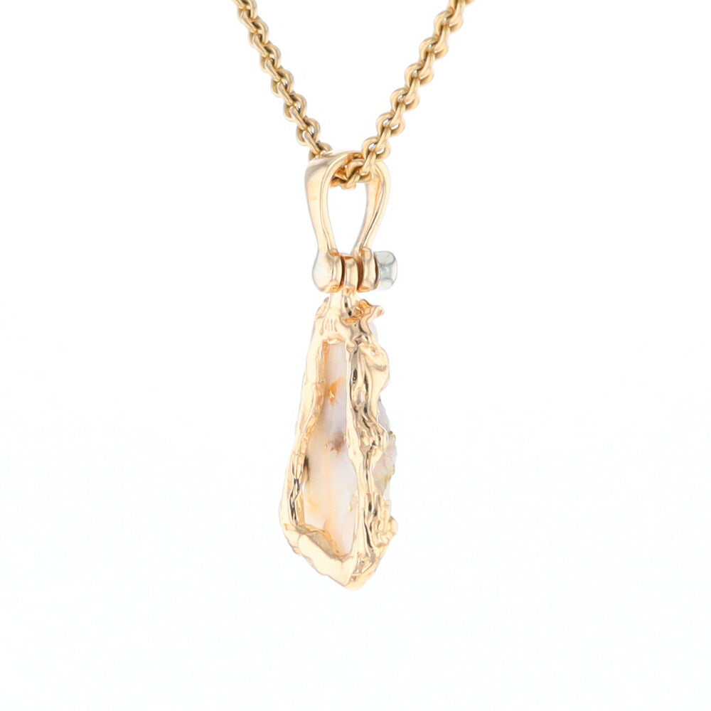 Rough Gold Quartz Freeform Pendant