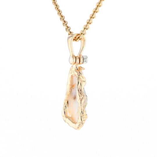 Rough Gold Quartz Freeform Pendant