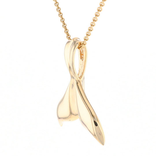 Whale Tail Necklaces Natural Gold Quartz Inlaid Sea Life Pendant