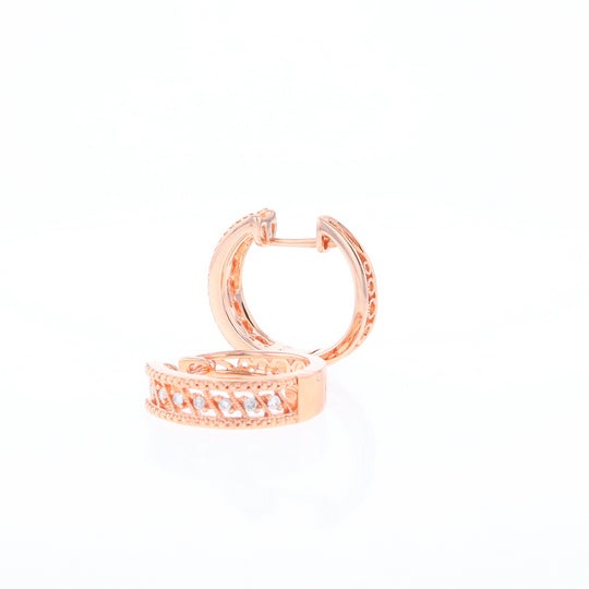 Rose Gold Diamond Hoop Earrings