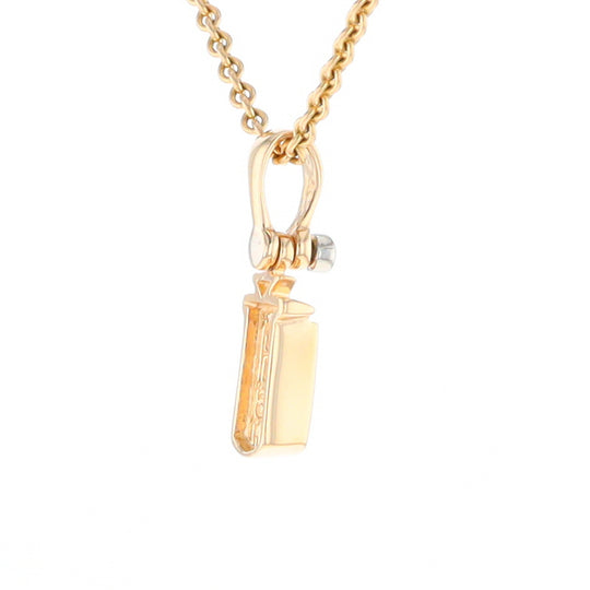 Gold Quartz Banner Shaped Pendant