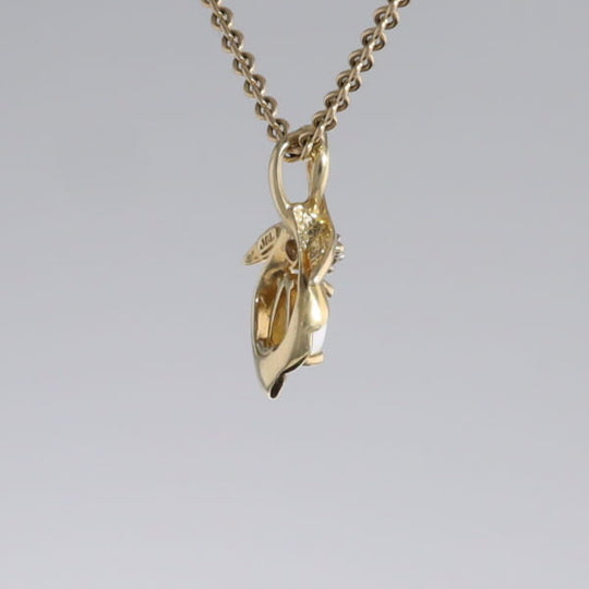Pear-leaf Opal and Diamond Pendant
