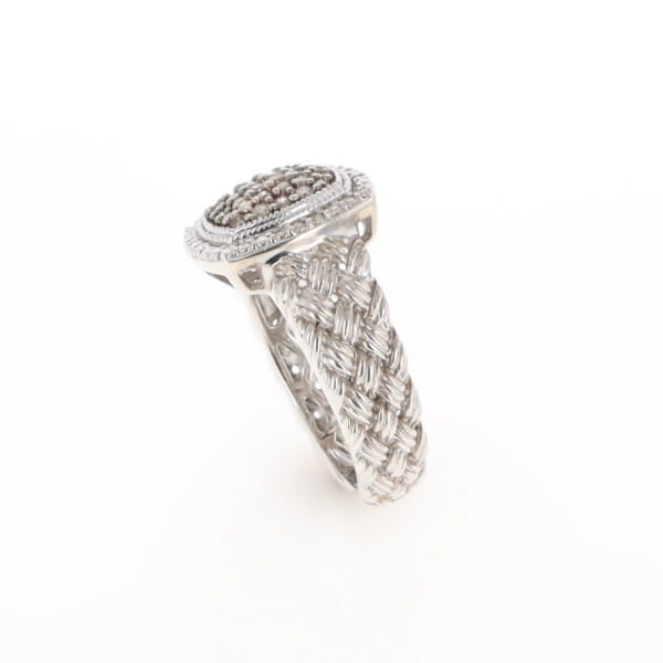 Champaign Diamond Square Braided Cluster Band