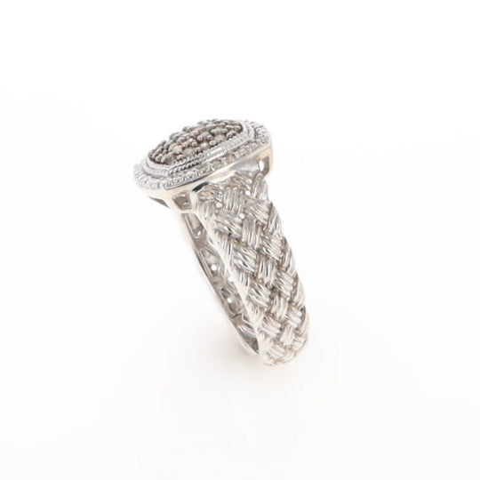 Champaign Diamond Square Braided Cluster Band