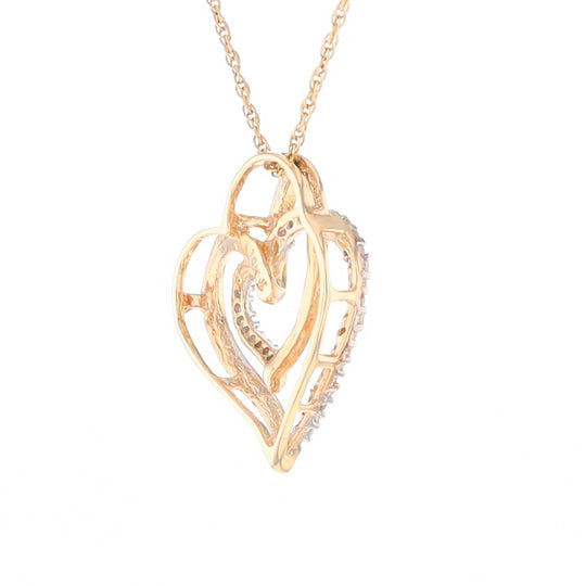 Double Heart Diamond Pendant