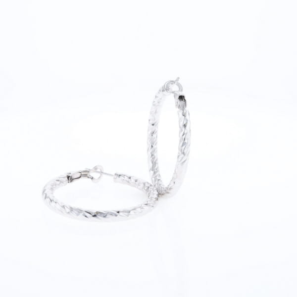 Diamond Cut Hoop Earrings