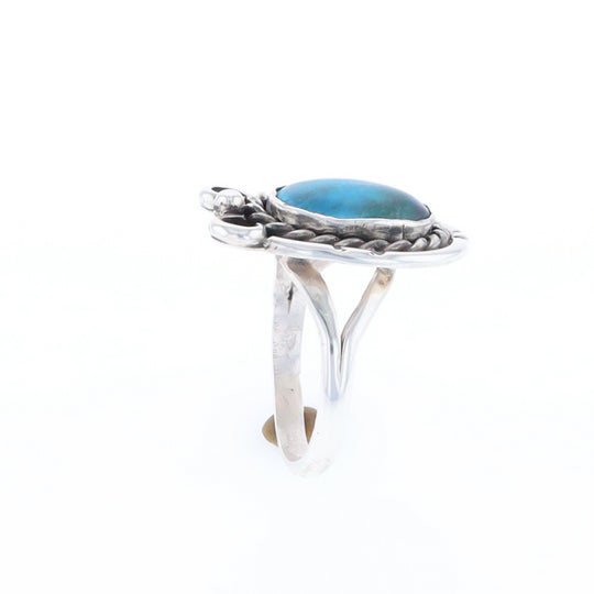 Native Turquoise Rope Design Ring