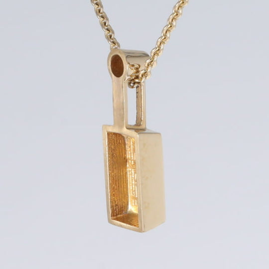 Opal Pendant Rectangle Inlaid Design with .04ctw Round Diamond