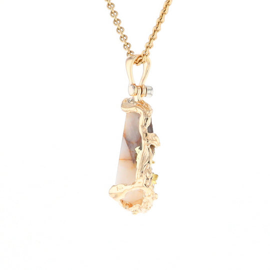 Gold Quartz Freeform Pendant - G3