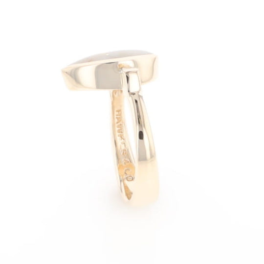 Gold Quartz Ring Pear Shape Inlaid with .18ctw Round Diamonds