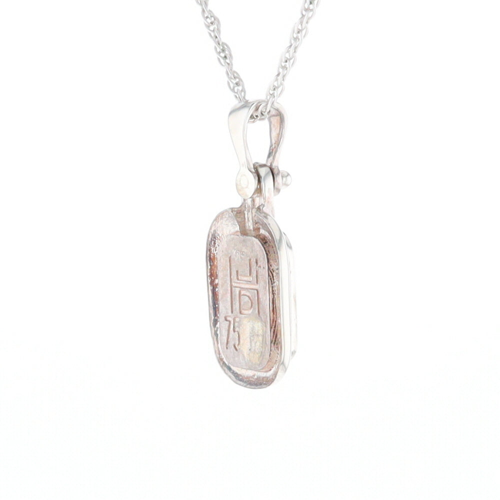 Gold Quartz Rounded Rectangle Pendant