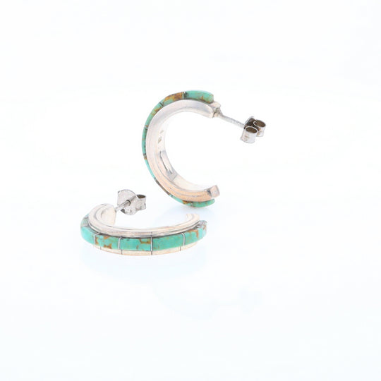 Turquoise Semi-Hoop Earrings