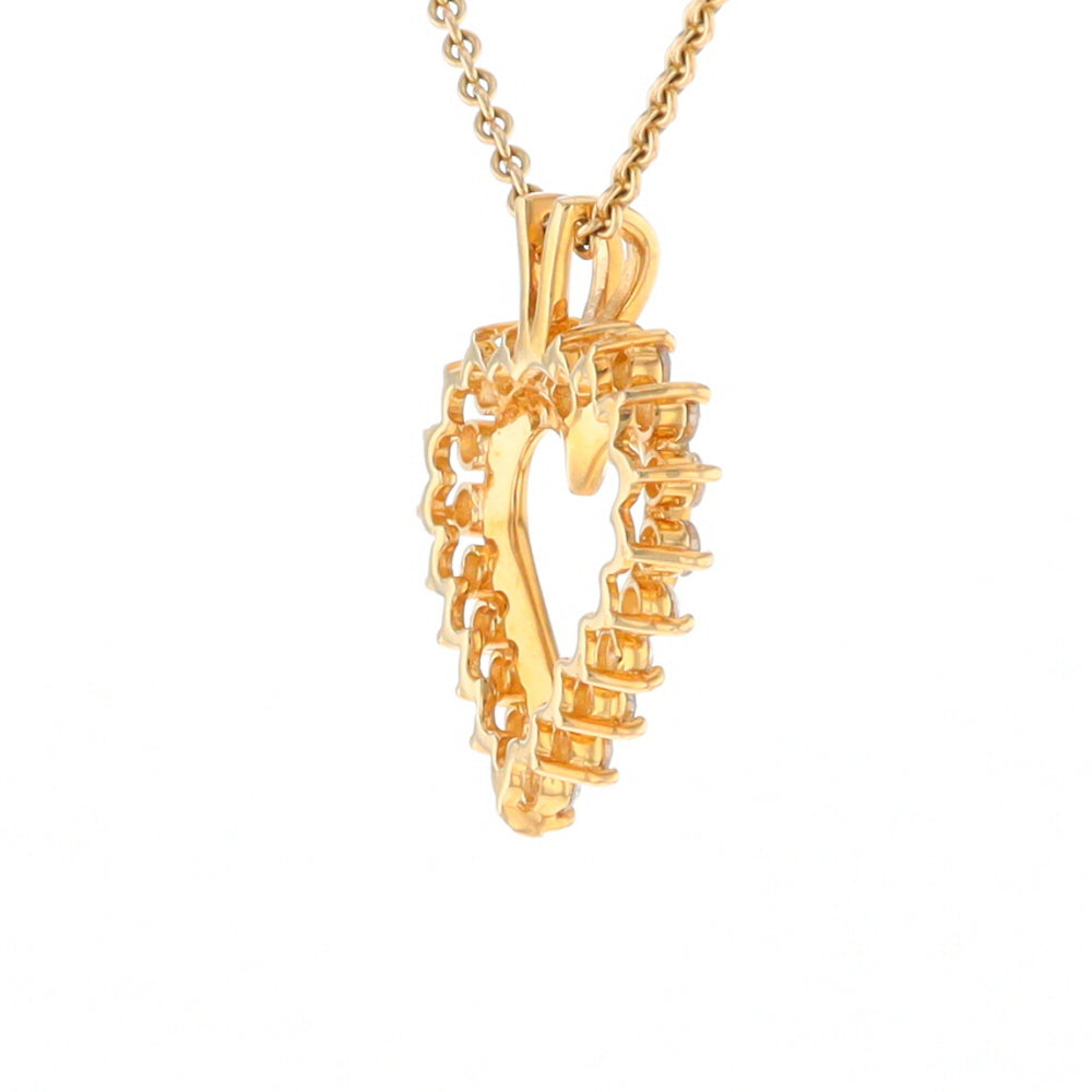 Open Heart Diamond Halo Pendant