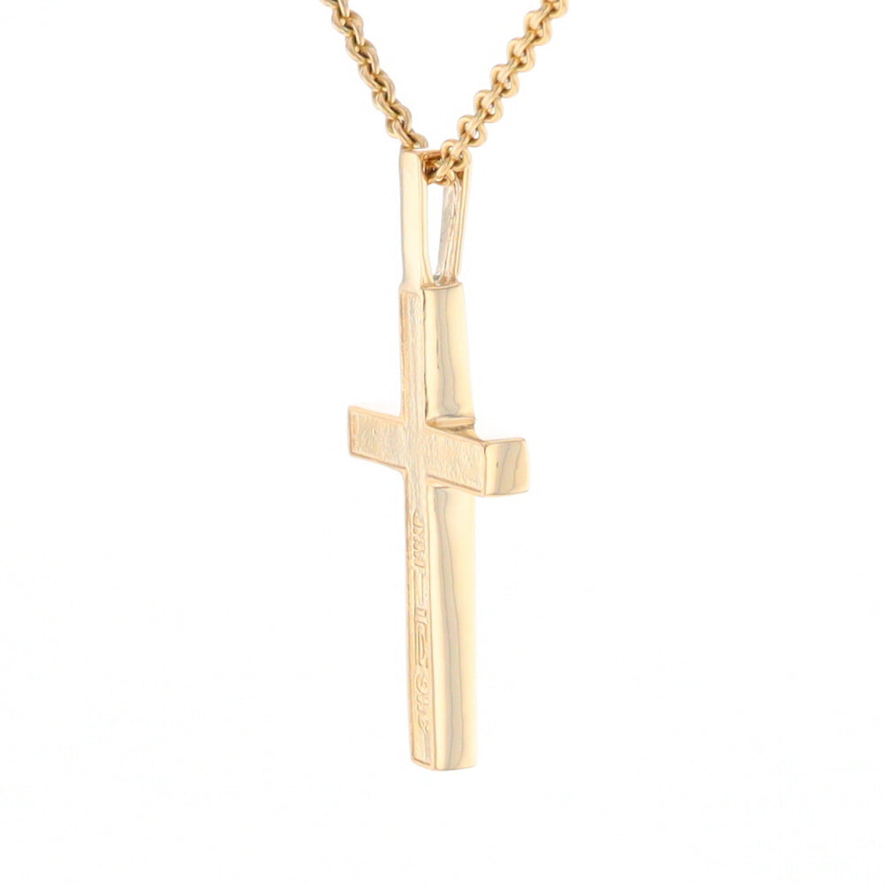 Gold Quartz Pendant 4 Section Inlaid Cross Pendant