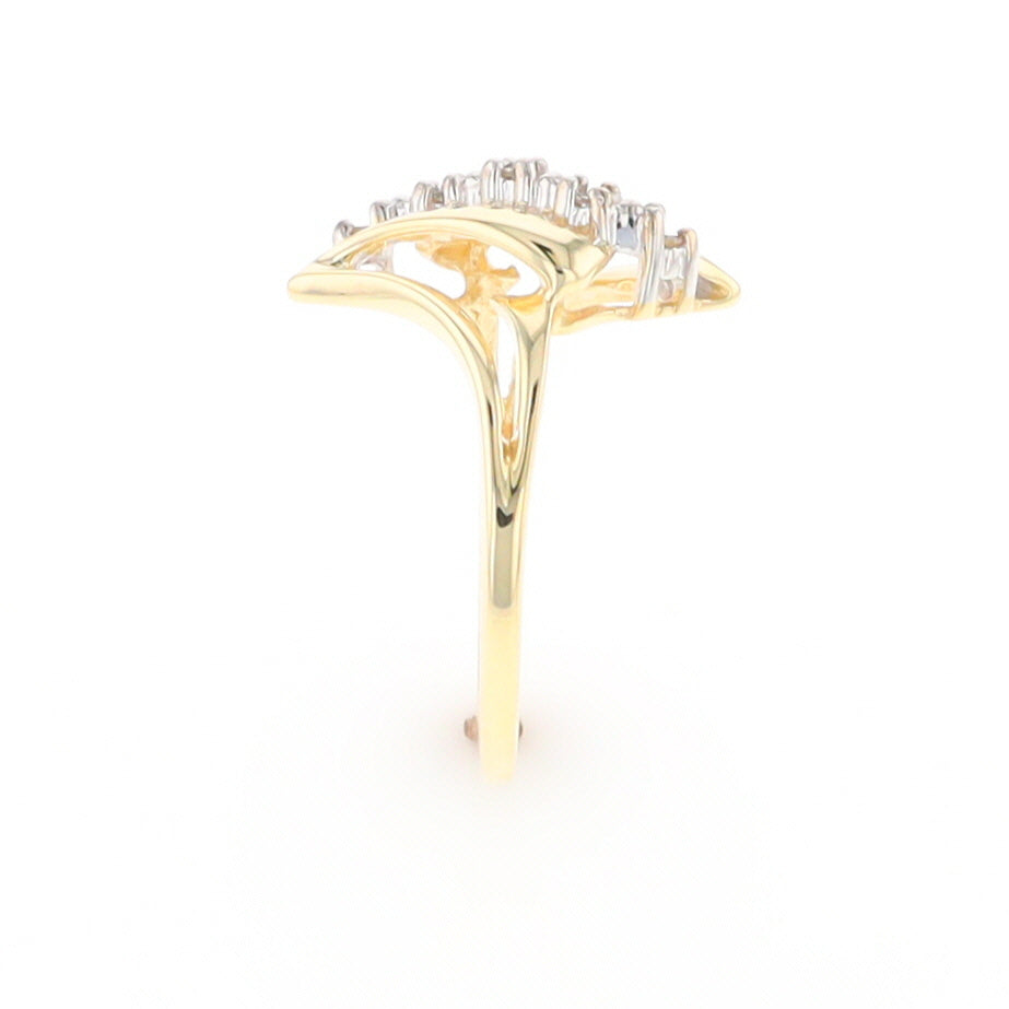 Diamond Waterfall Bypass Ring