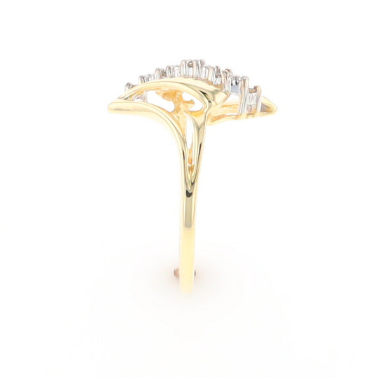 Diamond Waterfall Bypass Ring