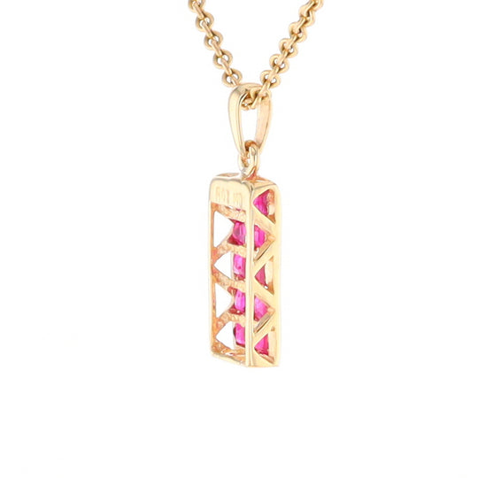 Double Row Ruby Pendant