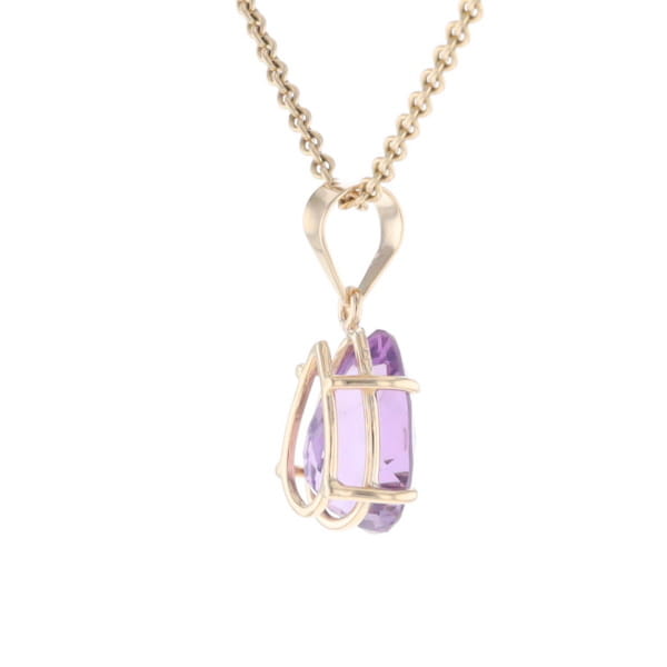 Pear Solitaire Amethyst Pendant