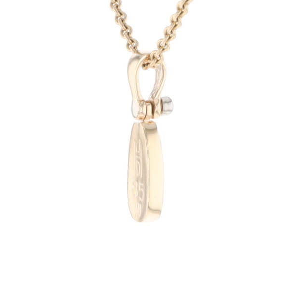 Gold Quartz Necklace Pear Shape Inlaid Pendant with .02ct Diamond