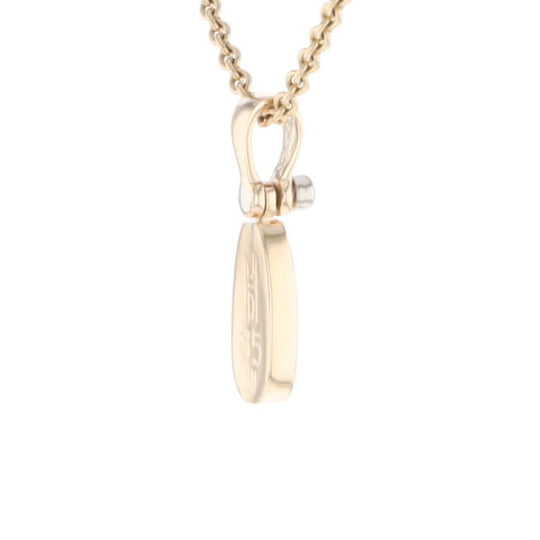 Gold Quartz Necklace Pear Shape Inlaid Pendant with .02ct Diamond