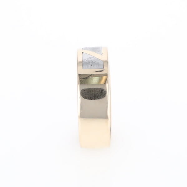 Meteorite Ring, 3 Section Inlaid Design