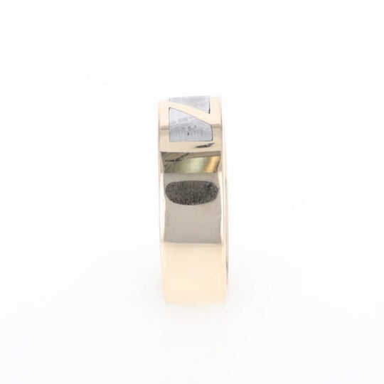 Meteorite Ring, 3 Section Inlaid Design
