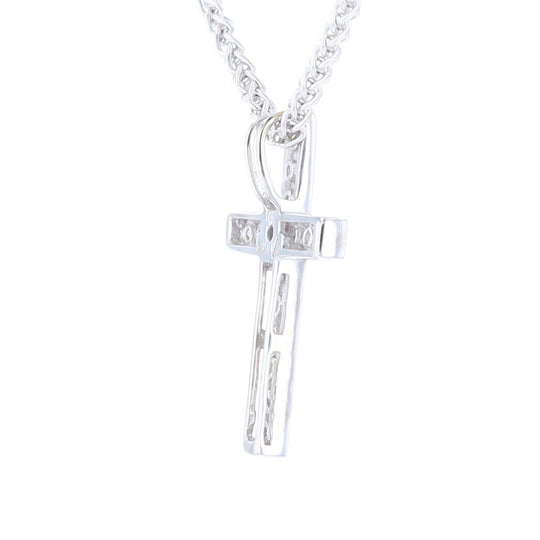 Channel Set Diamond Cross Pendant