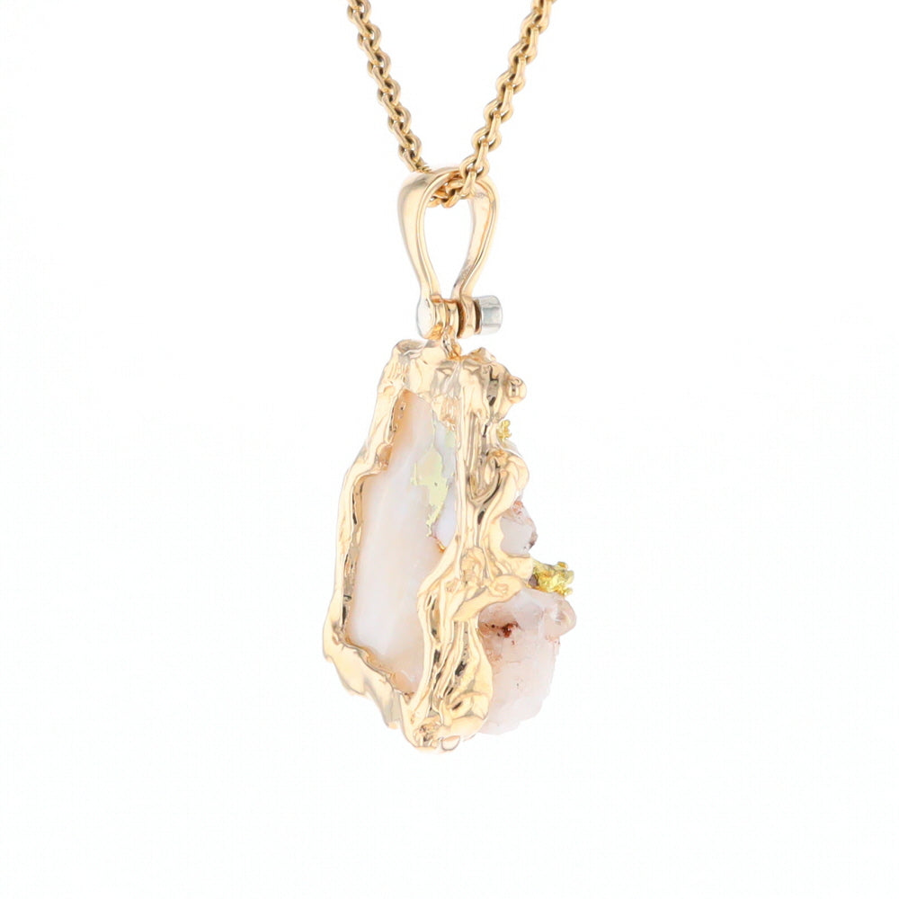 Rough Gold Quartz Freeform Pendant