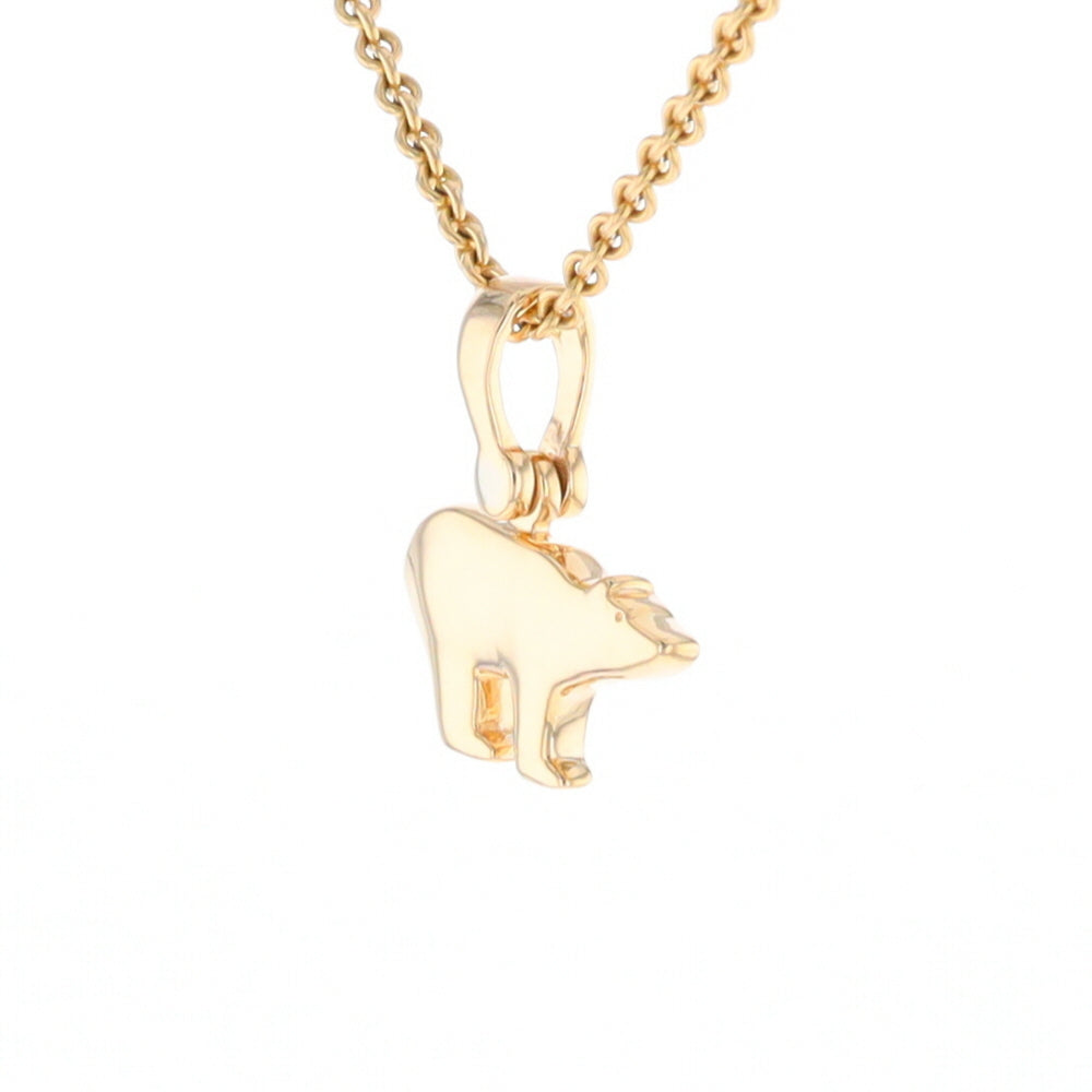 Gold Quartz Inlaid Polar Bear Pendant