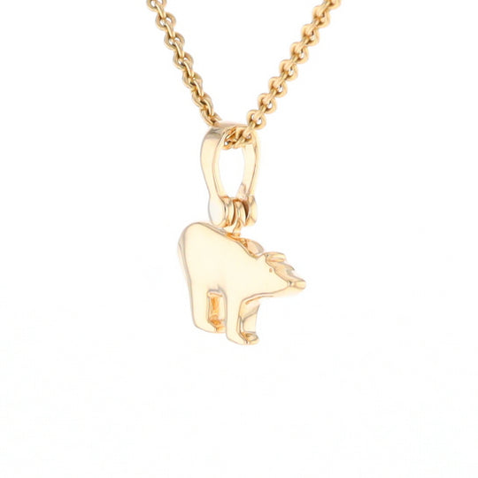 Gold Quartz Inlaid Polar Bear Pendant