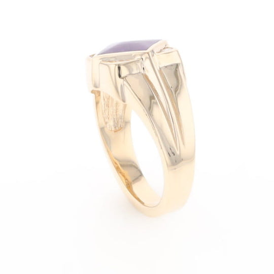 Natural Sugilite ring diamond shape inlaid design with .16ctw round diamonds