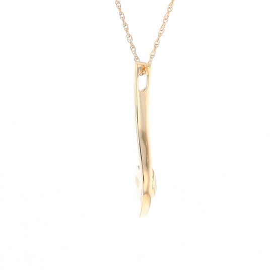 Round Inlaid Gold Quartz Curved Bar Pendant G2