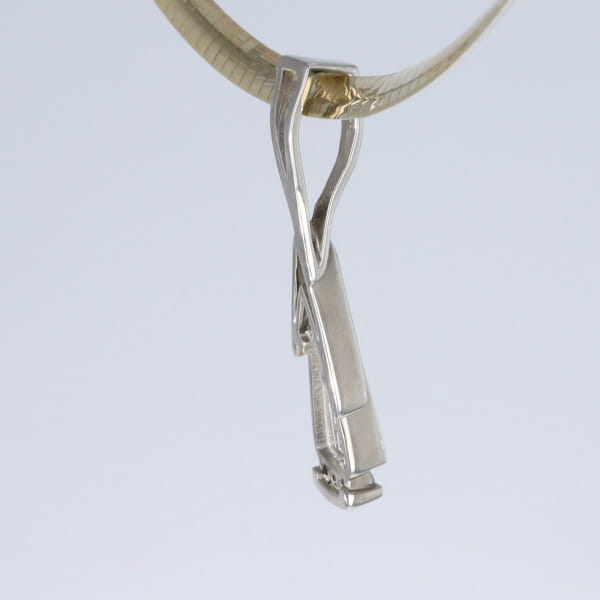 Opal Pendant Triangle Inlaid Design with .06ctw Round Diamonds