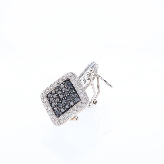 Pavé Black and White Diamond Earrings