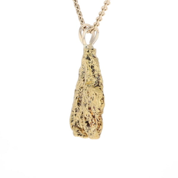 Gold Natural Nugget Flat Pendant