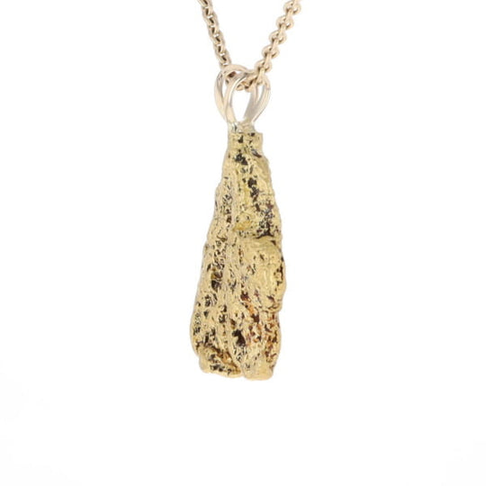 Gold Natural Nugget Flat Pendant