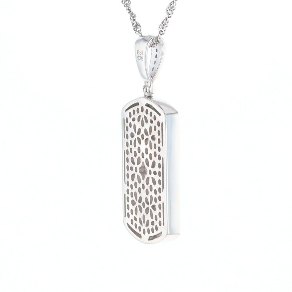 Cubic Zirconia Dog Tag Pendant