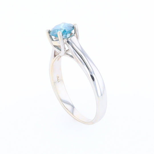 Blue Diamond Solitaire Engagement Ring