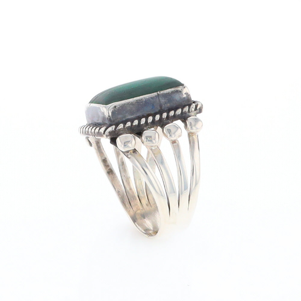 Native Rectangle Malachite Ring