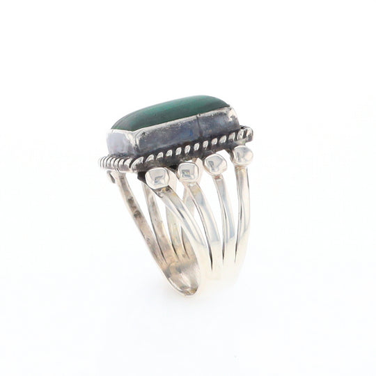 Native Rectangle Malachite Ring