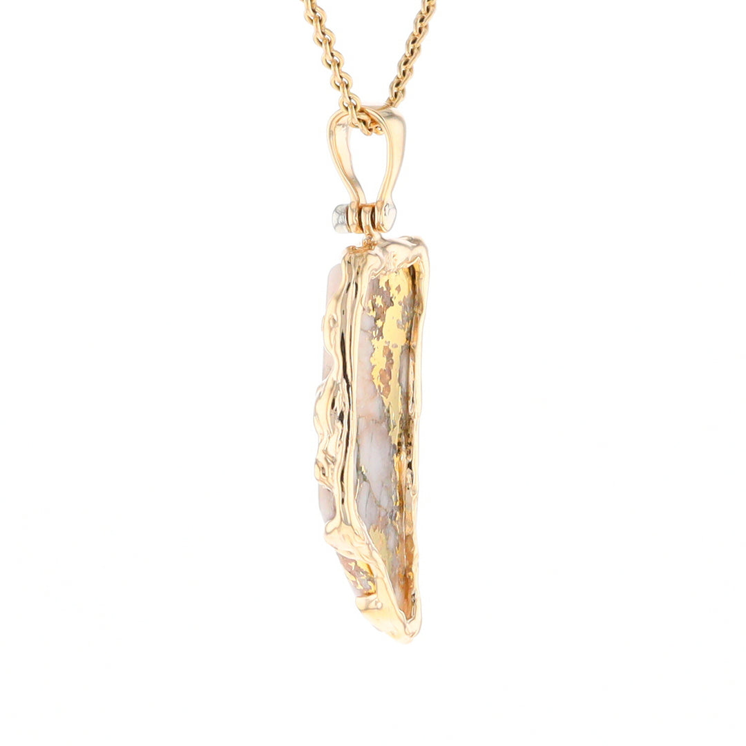 Gold Quartz Freeform Pendant (G2)