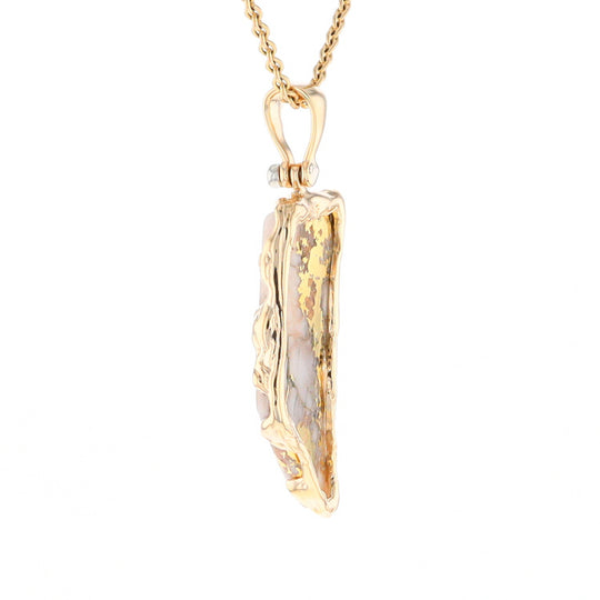 Gold Quartz Freeform Pendant (G2)