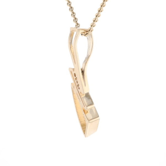 Retro Style Triangular Onyx Inlaid Pendant with .07ctw Diamonds