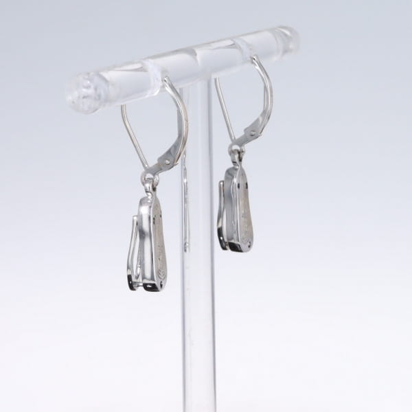 Opal Earrings Sandal Inlaid Design Lever Backs