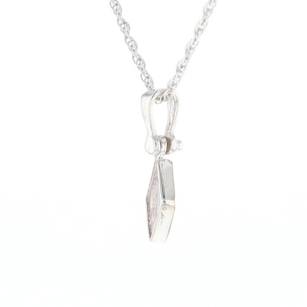 Sterling Silver Gold Quartz Inlaid Diamond Pendant - G3