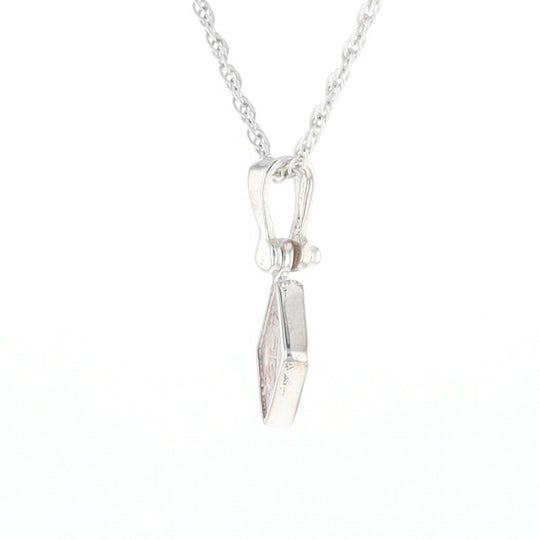 Sterling Silver Gold Quartz Inlaid Diamond Pendant - G3