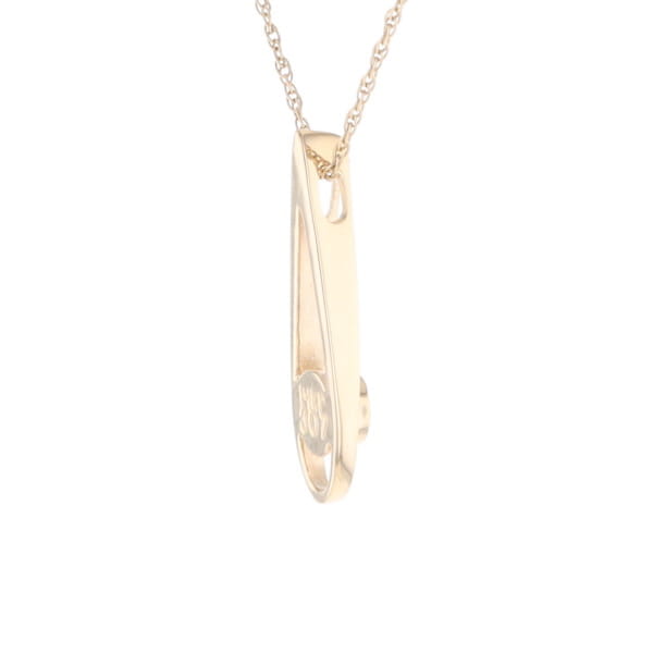 Open Teardrop Round Gold Quartz Inlaid Pendant