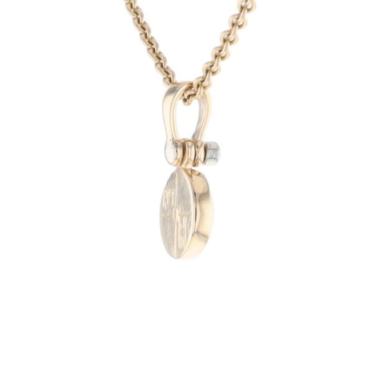 Round Gold Quartz Inlaid Pendant